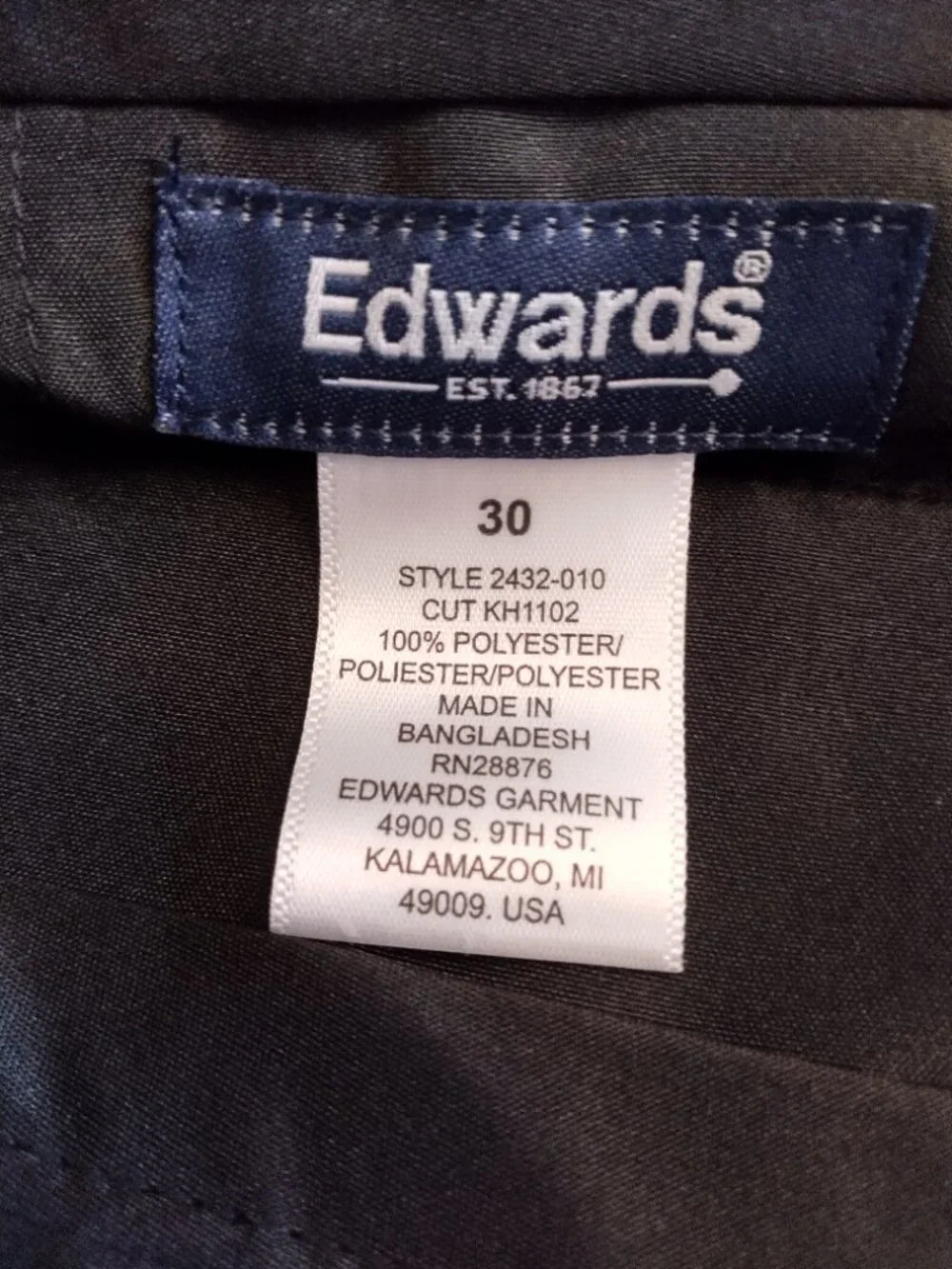 Men's Shorts Size 30 Black Edwards NWT